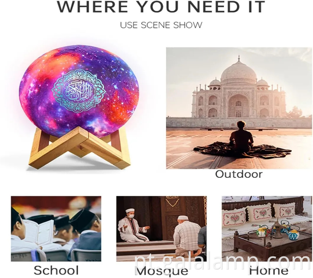 Ramadã portátil Alcorão do Alcorão com controle de aplicativos e suporte a vários idiomas